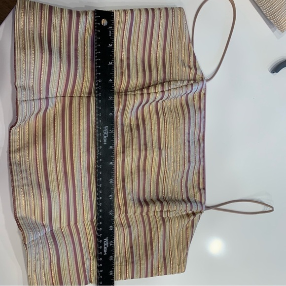 JS Collections gold mauve stripe tank top. Size 12 - Picture 8 of 8